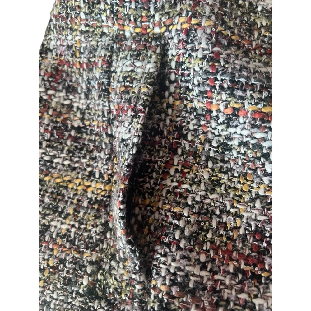 Loft Tweed‎ Pocket Skirt Multicolor Skirt Faux Pockets Lined Zip Size 10